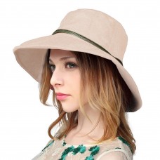 Mujer&apos;s Summer Linen Bucket Sun Hat with Wooden Bead  Beige  eb-81488258